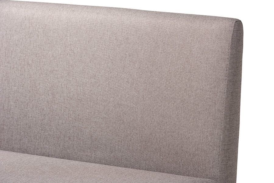 Baxton Studio Odessa Mid-Century Modern Grey Fabric Upholstered and Walnut Brown Finished Wood 3-Piece Dining Nook Set