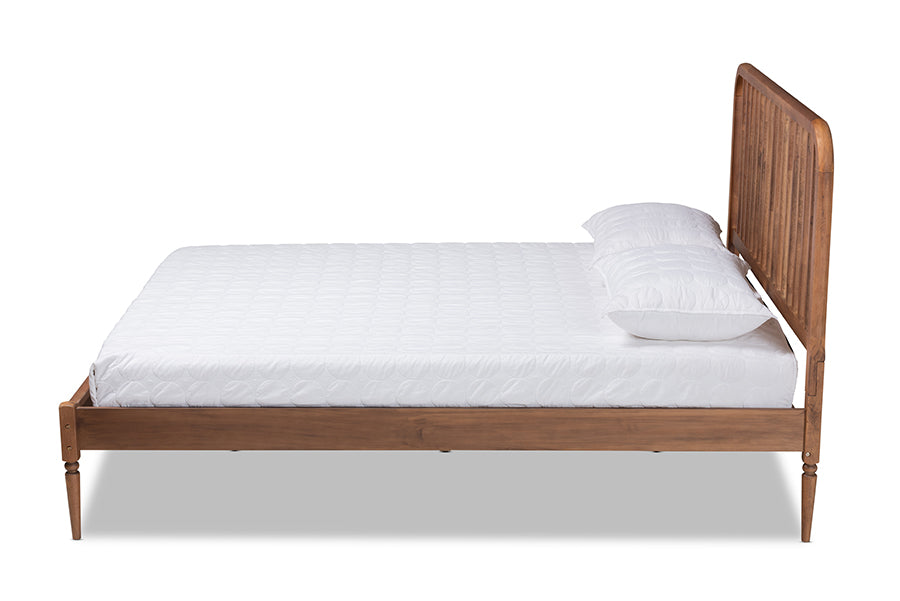 Baxton Studio Neilan Modern and Contemporary Walnut Brown Finished Wood King Size Platform Bed