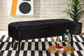 Baxton Studio Caine Modern and Contemporary Black Velvet Fabric Upholstered and Dark Brown Finished Wood Storage Bench