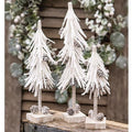 White Glittered Pinecone Tree 12" (Pack of 4)
