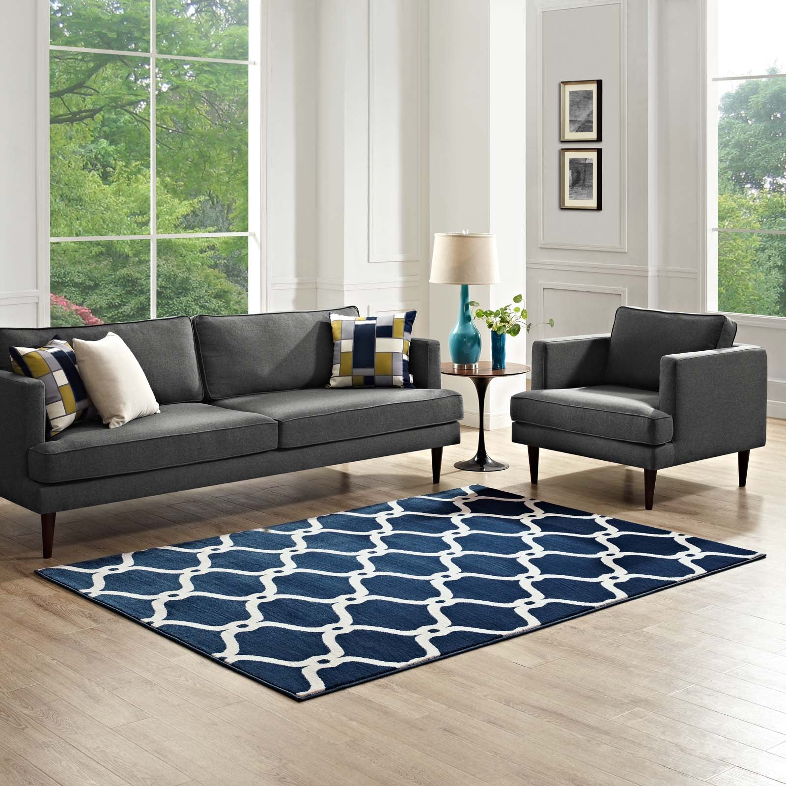 Beltara Chain Link Transitional Trellis 8x10 Area Rug by Modway