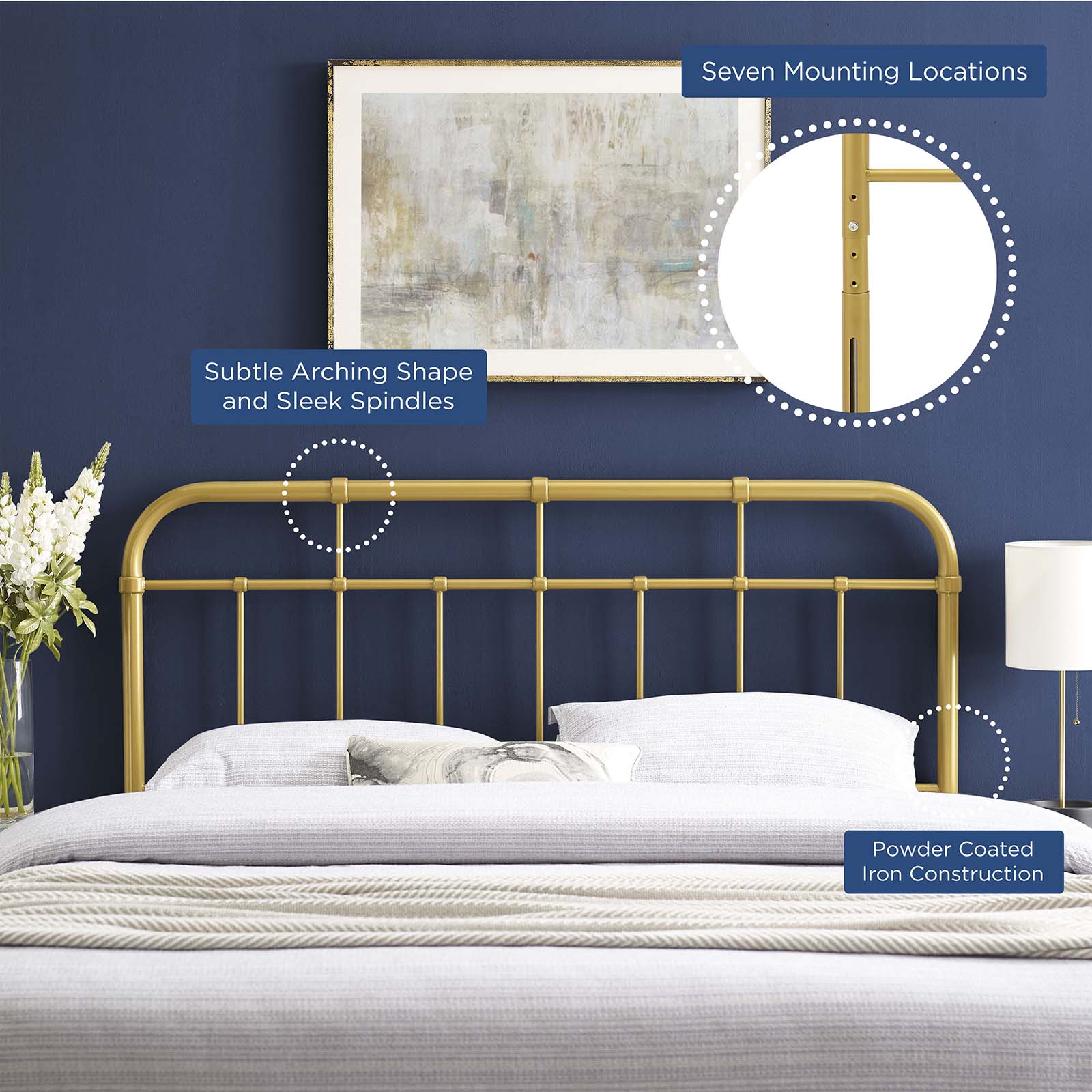 Alessia Metal Twin Headboard by Modway
