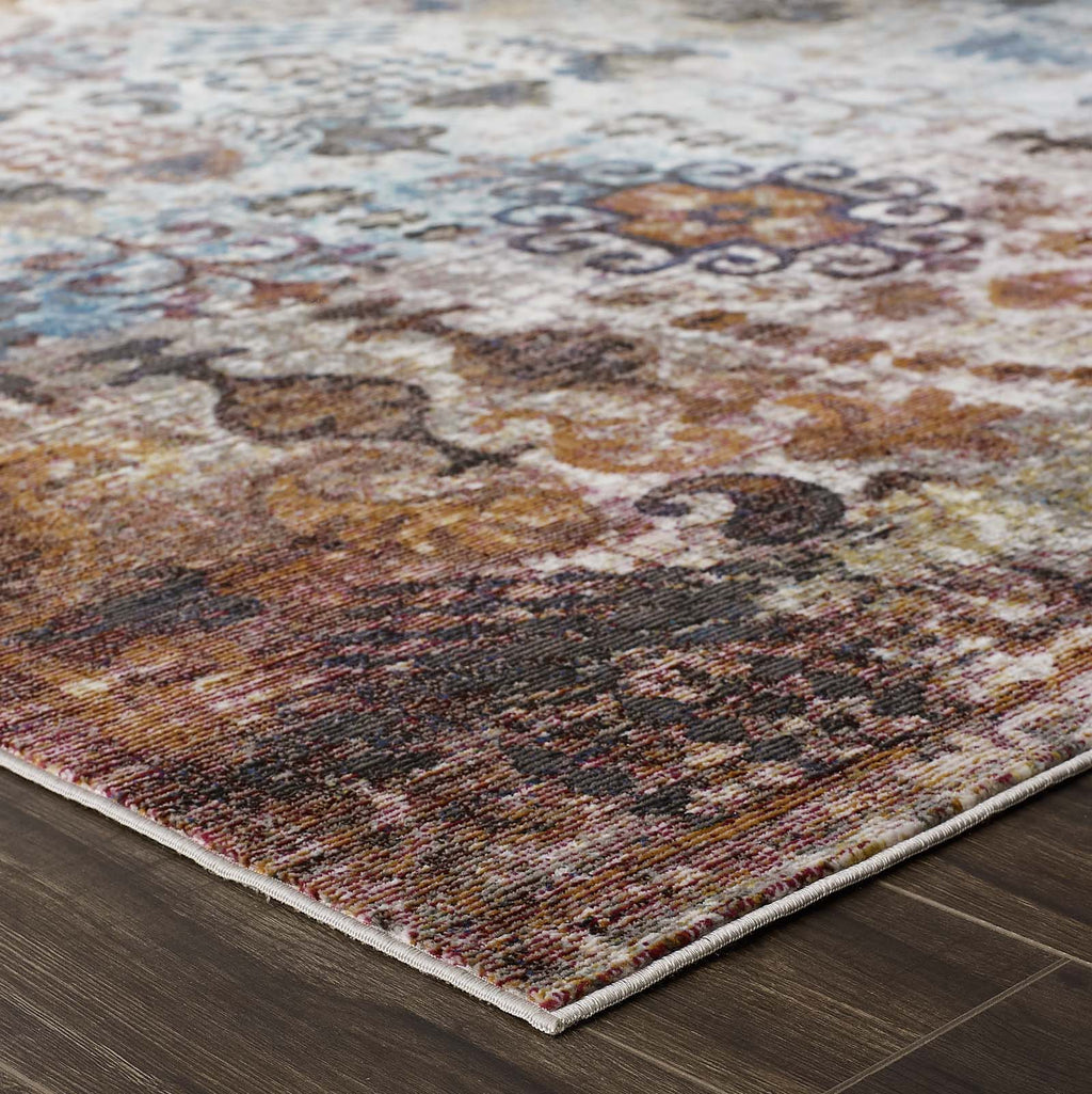 Success Tahira Transitional Distressed Vintage Floral Moroccan Trellis 5x8 Area Rug by Modway