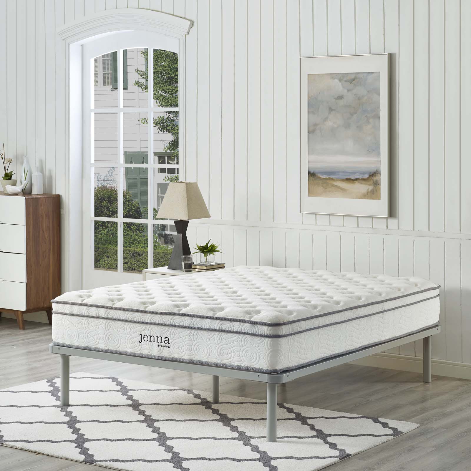 Jenna 10" Innerspring and Foam California King Mattress by Modway