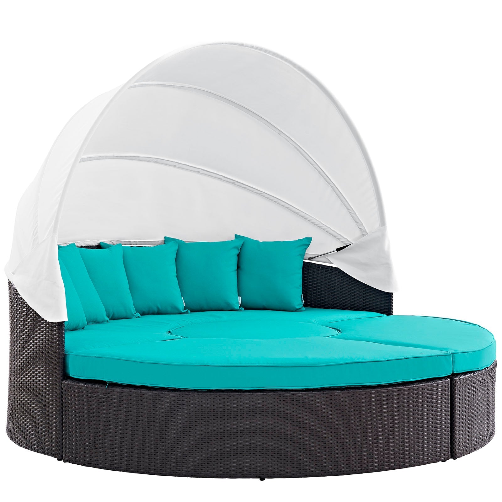 Quest Outdoor Patio Wicker Rattan Canopy Sectional Daybed by Modway