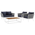 Stance 4 Piece Outdoor Patio Aluminum Sectional Sofa Set by Modway