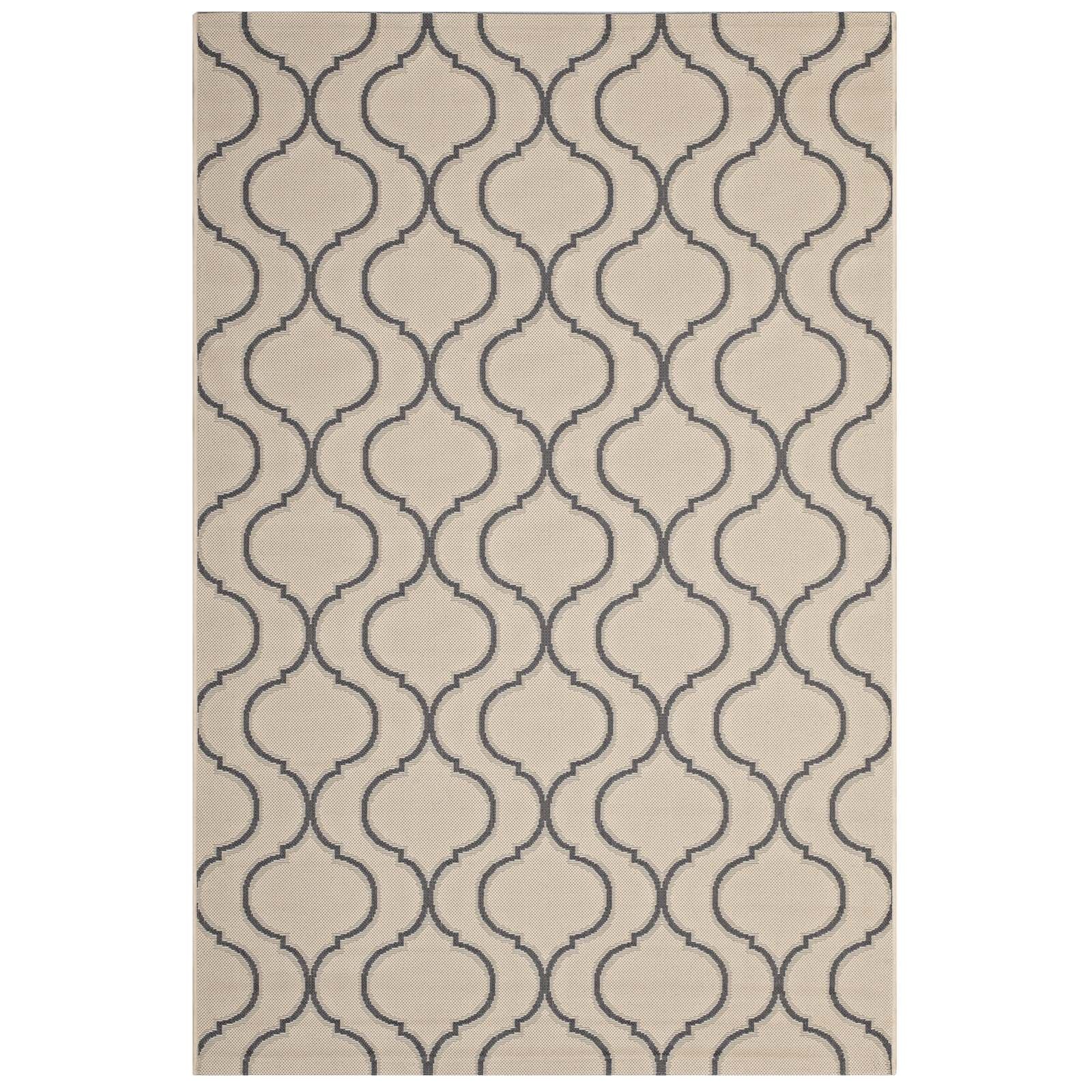 Linza Wave Abstract Trellis Indoor and Outdoor 5x8 Area Rug by Modway