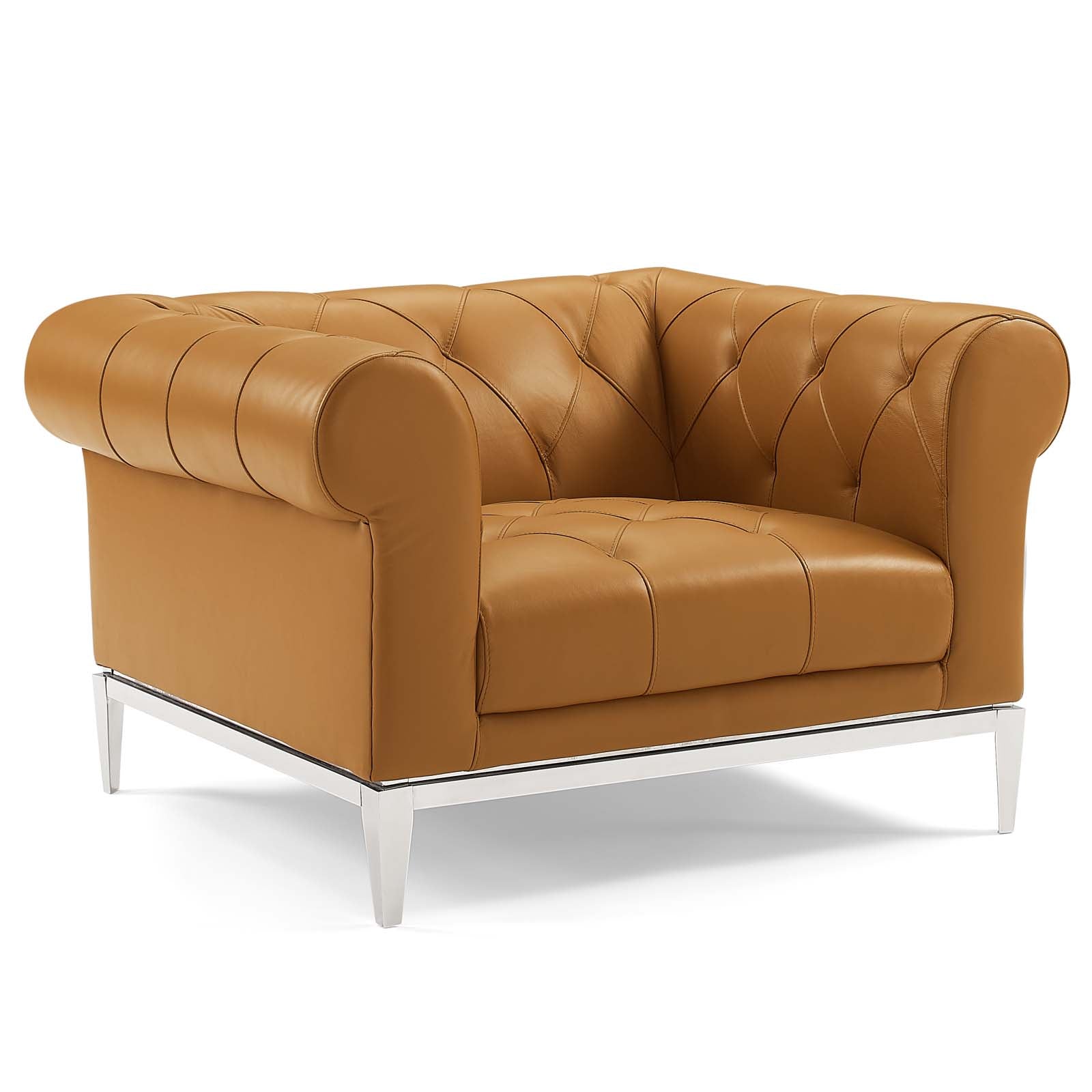 Idyll 3 Piece Upholstered Leather Set in Tan