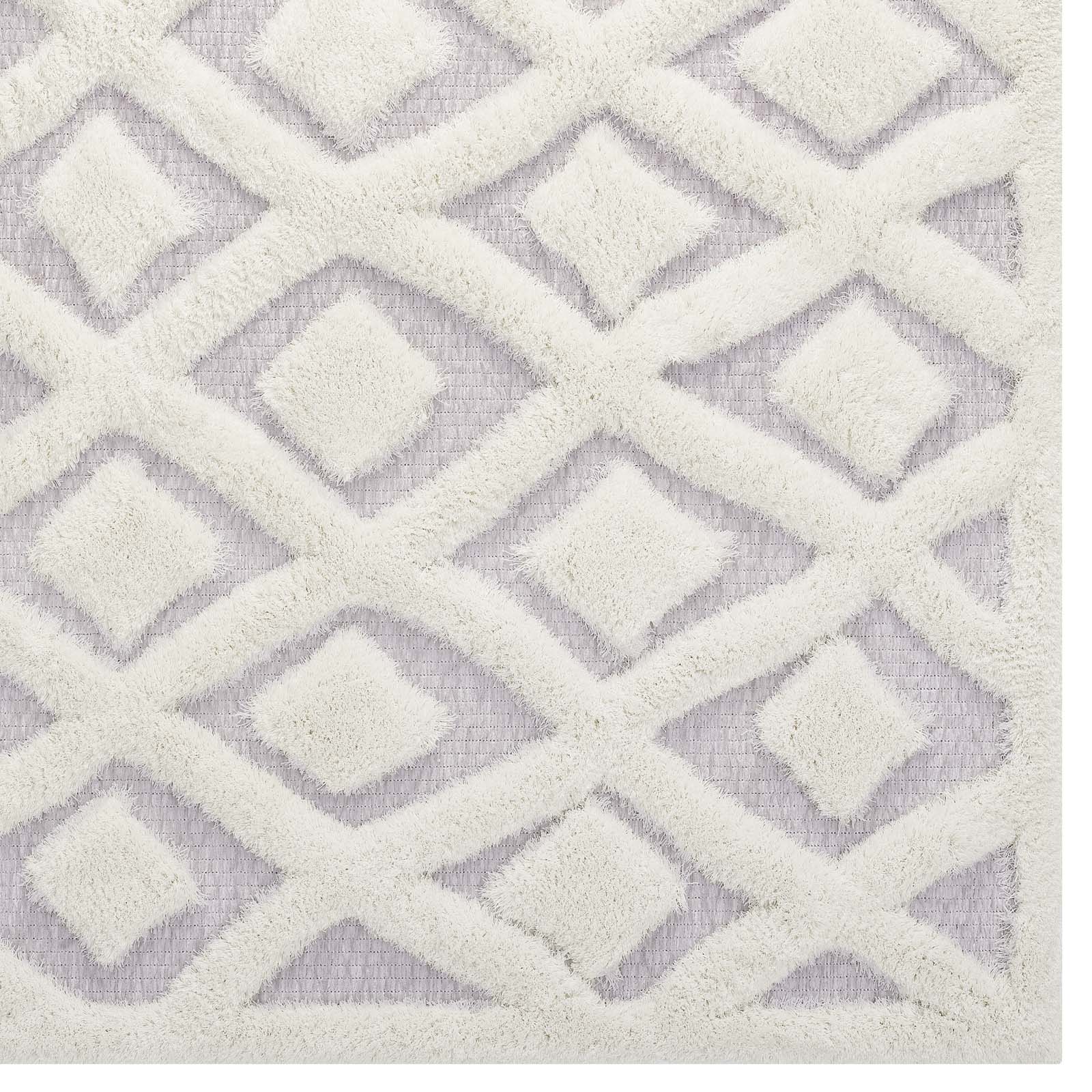 Whimsical Morsel Abstract Diamond Lattice Shag 5x8 Area Rug by Modway