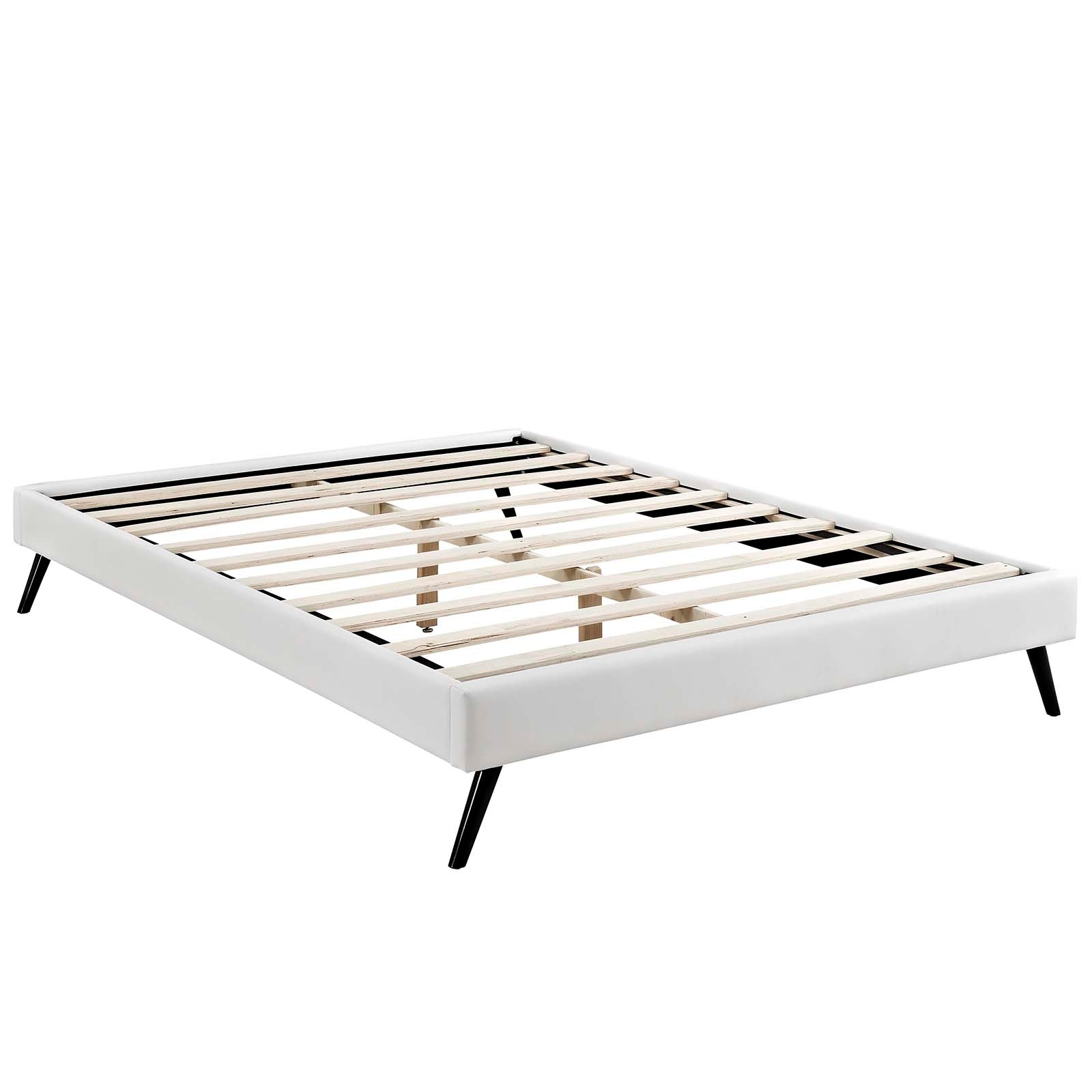 Loryn Vinyl King Bed Frame with Round Splayed Legs by Modway