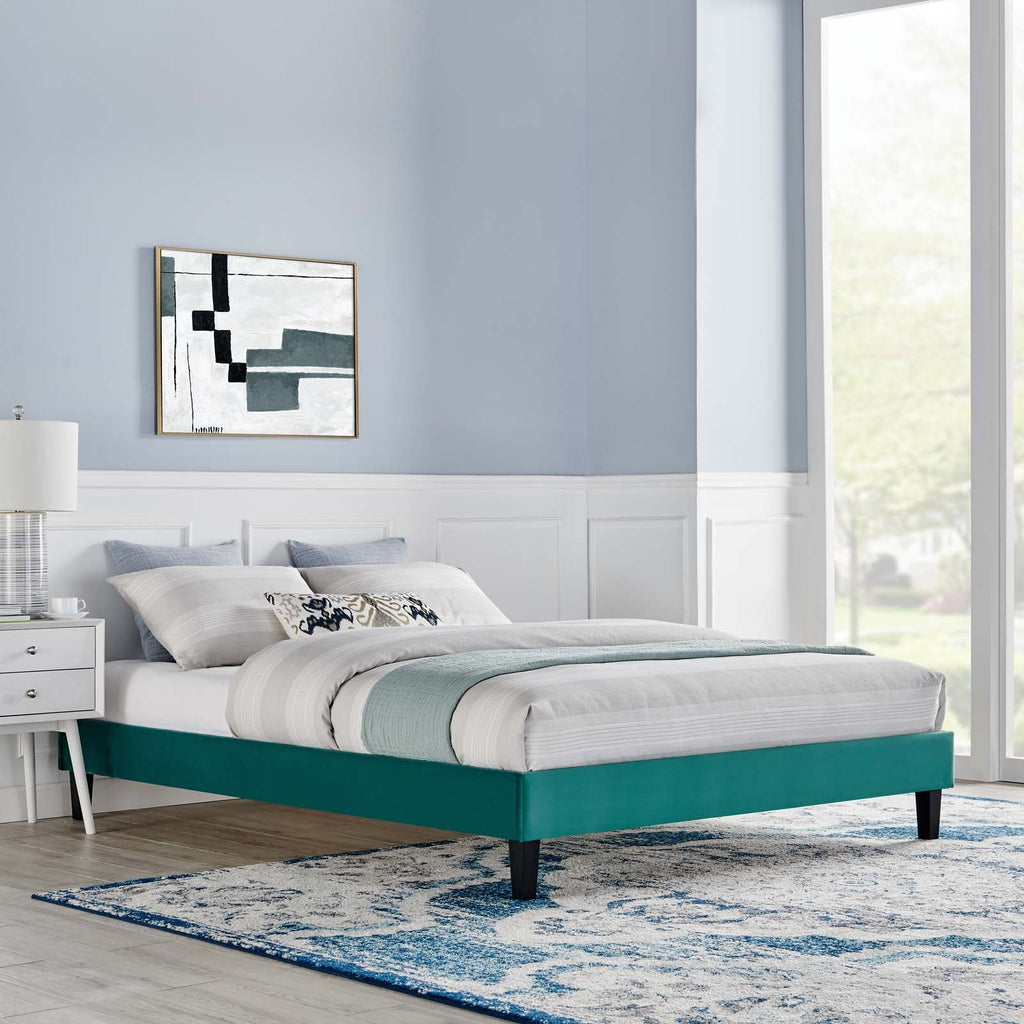 Reign Performance Velvet Full Platform Bed Frame by Modway