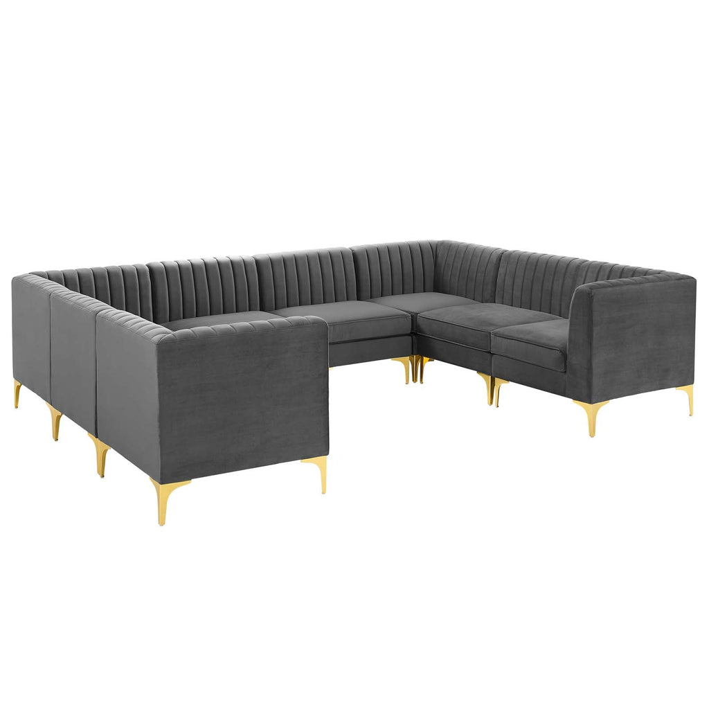 Triumph 8-Piece Channel Tufted Performance Velvet Sectional Sofa by Modway