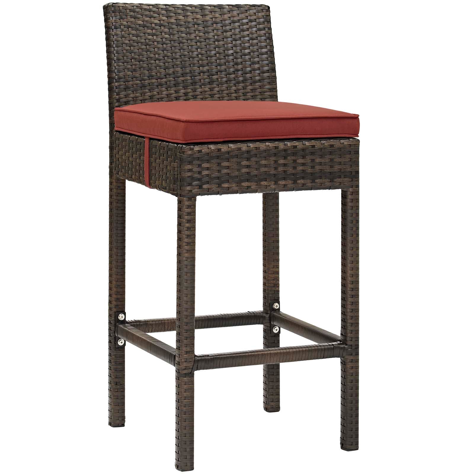Conduit Outdoor Patio Wicker Rattan Bar Stool in B