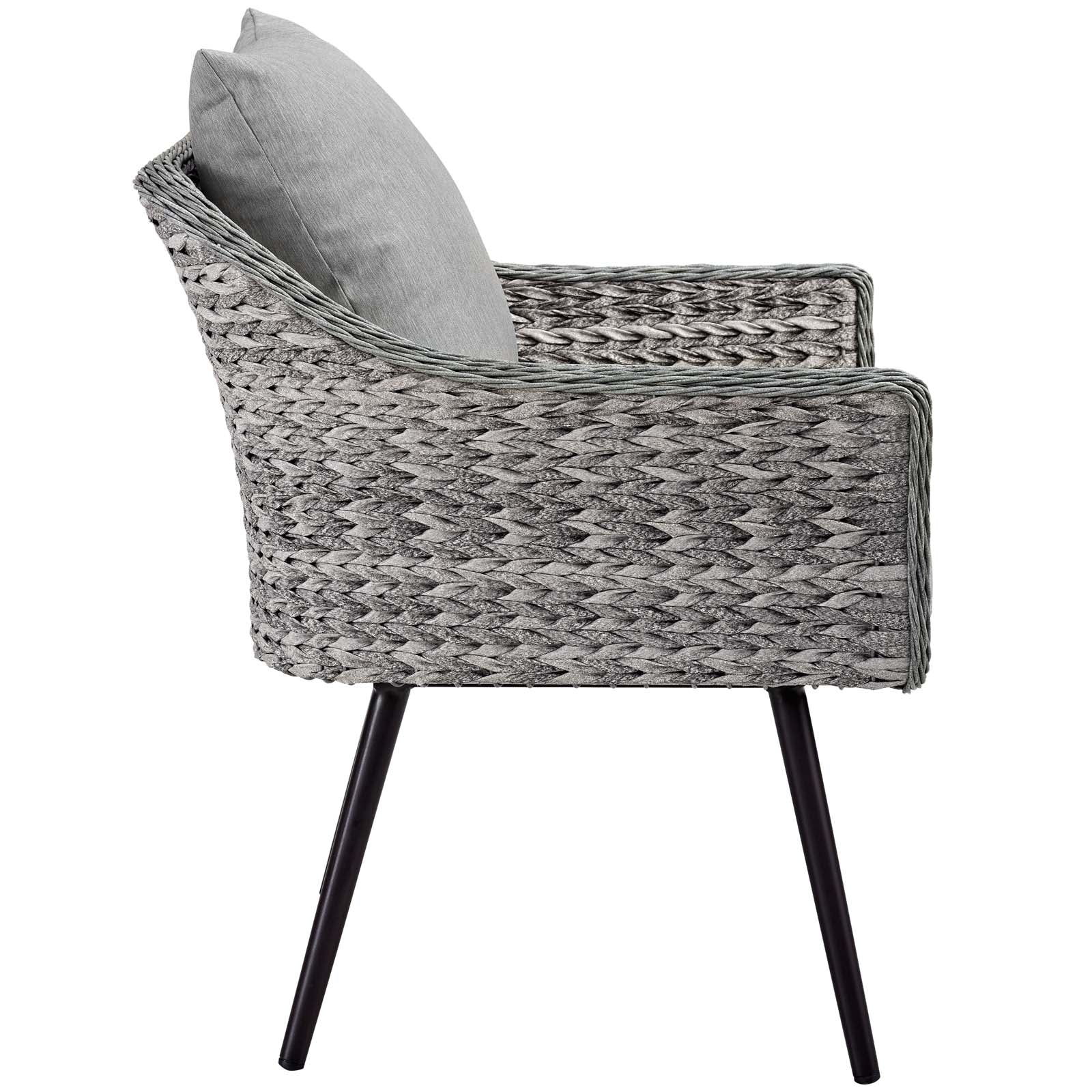 Endeavor 3 Piece Outdoor Patio Wicker Rattan Armchair and Coffee Table Set by Modway