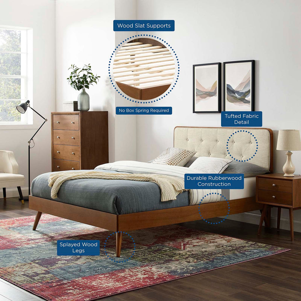 Bridgette Wood Queen Platform Bed With Splayed Legs by Modway