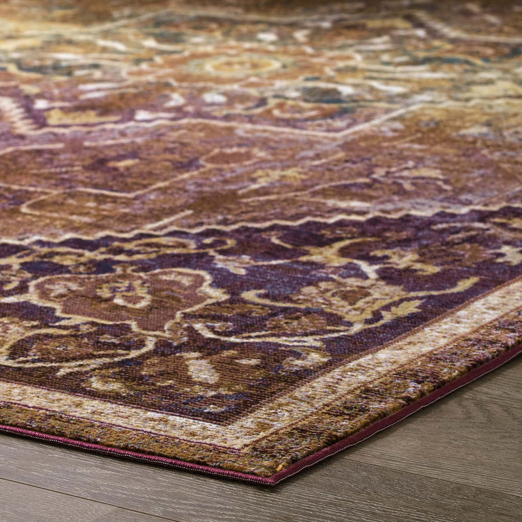 Success Kaede Transitional Distressed Vintage Floral Vintage Medallion 4x6 Area Rug by Modway