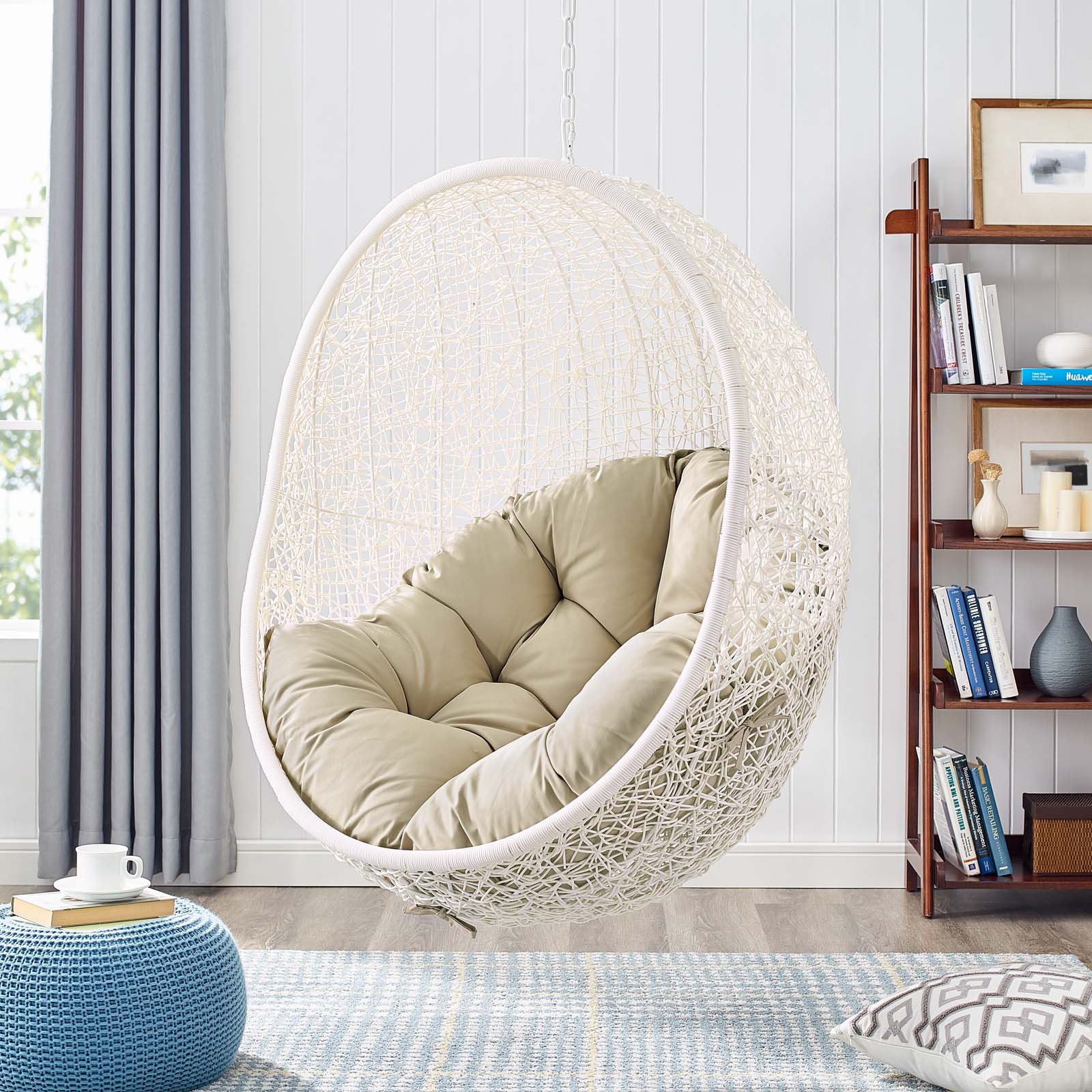 Hide Sunbrella¨ Fabric Swing Outdoor Patio Lounge Chair Without Stand by Modway