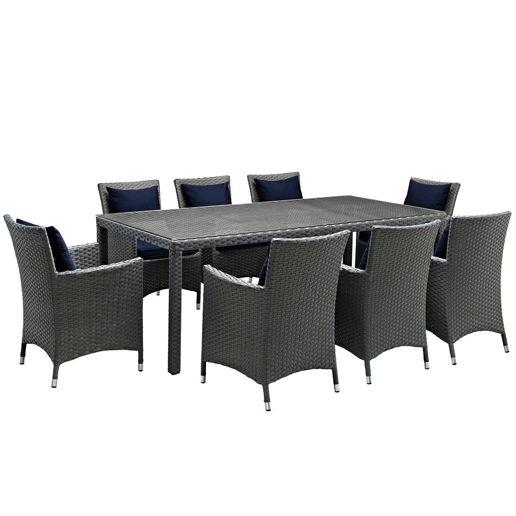 Sojourn 9 Piece Outdoor Patio Sunbrella¨ Dining Set by Modway