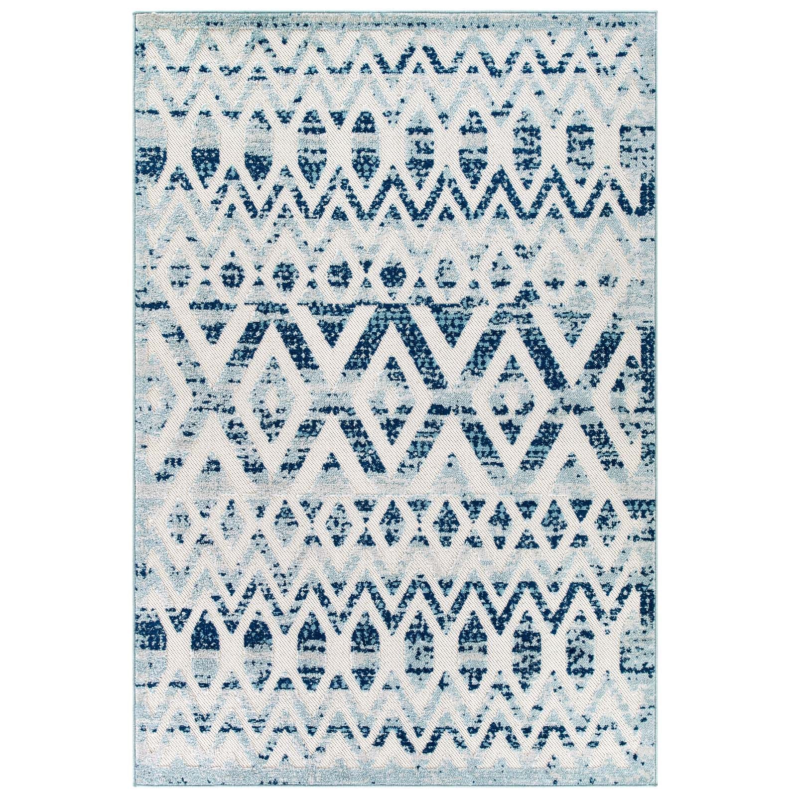 Reflect Tamako Diamond and Chevron Moroccan Trellis 8x10 Indoor / Outdoor Area Rug by Modway