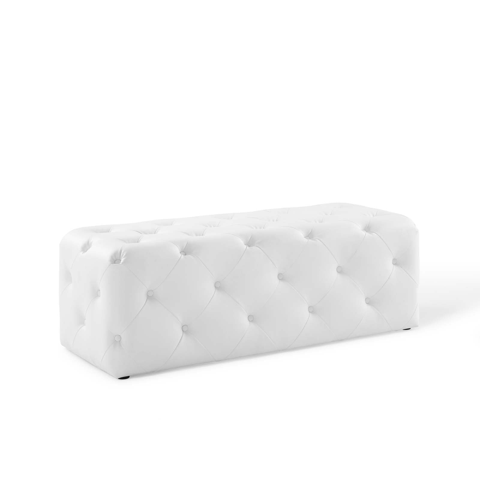 Amour 48" Tufted Button Entryway Faux Leather Bench by Modway