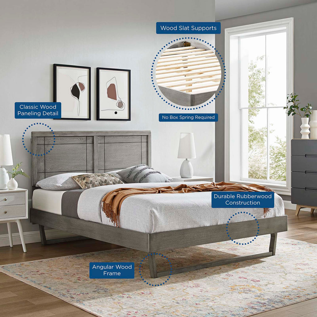 Marlee Wood Full Platform Bed With Angular Frame by Modway