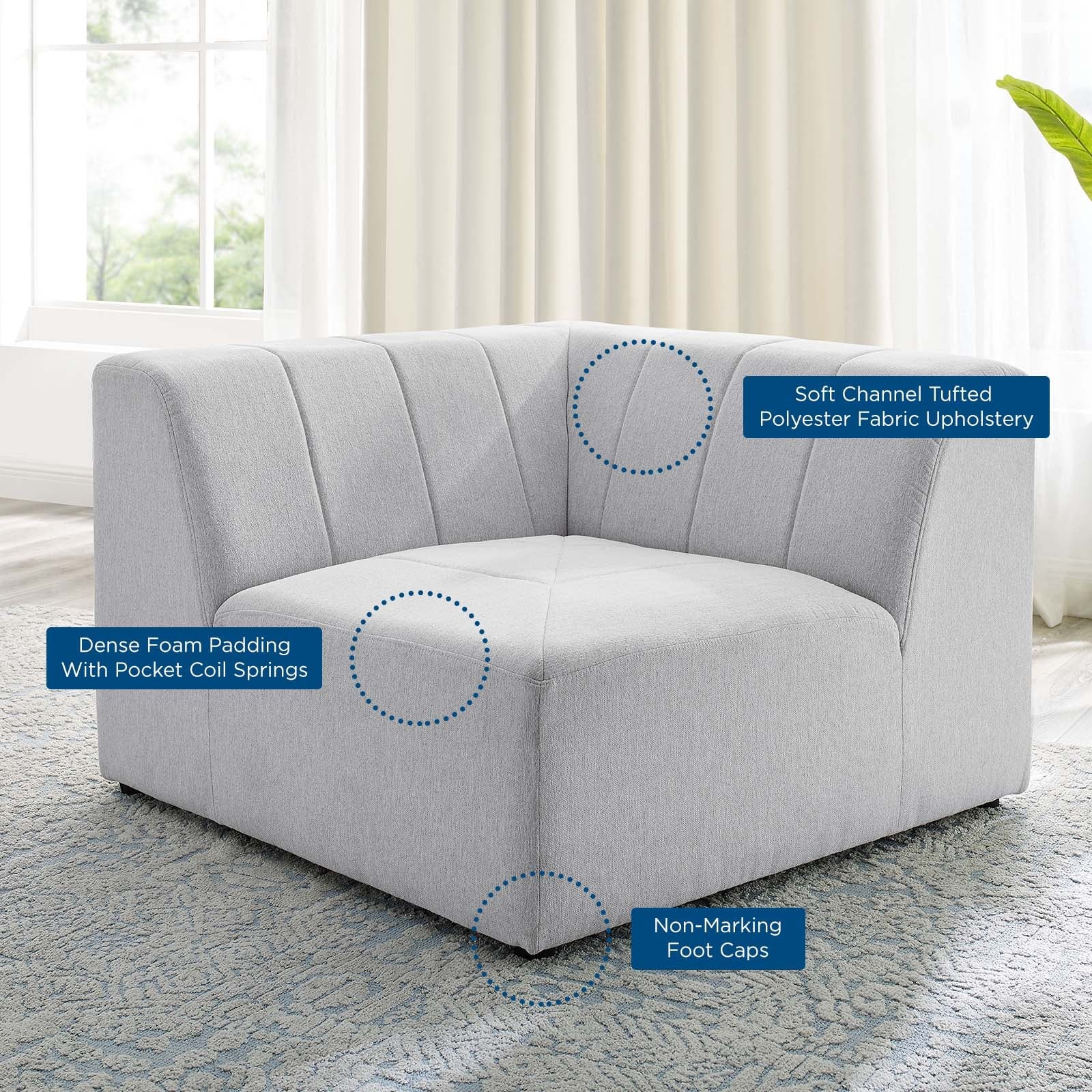 Bartlett Upholstered Fabric Corner Chair by Modway