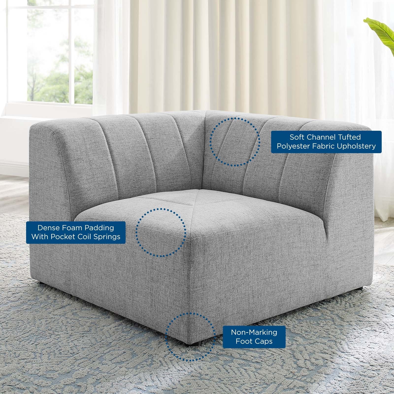 Bartlett Upholstered Fabric Corner Chair by Modway