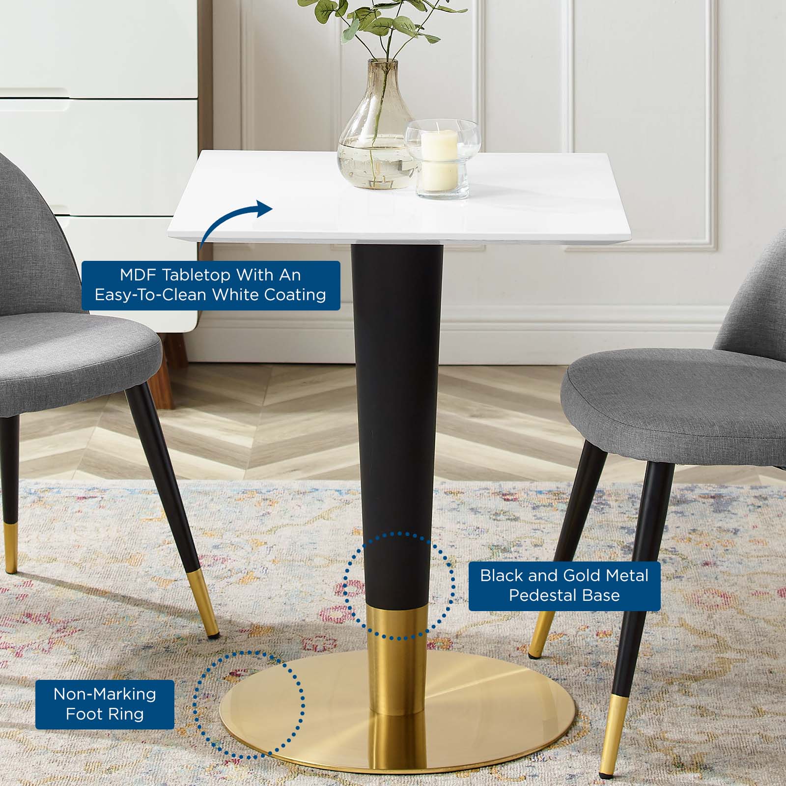 Zinque 24" Square Dining Table by Modway