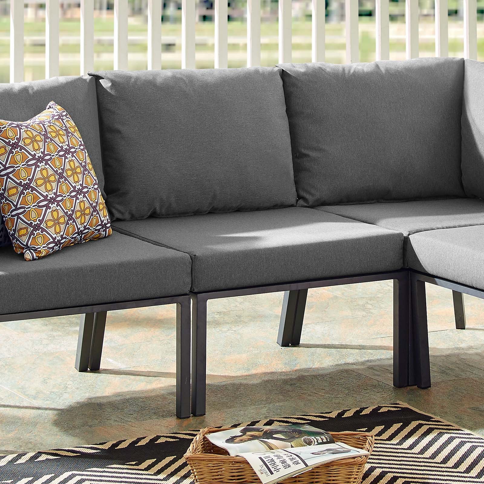 Riverside Outdoor Patio Aluminum Armless Chair by Modway