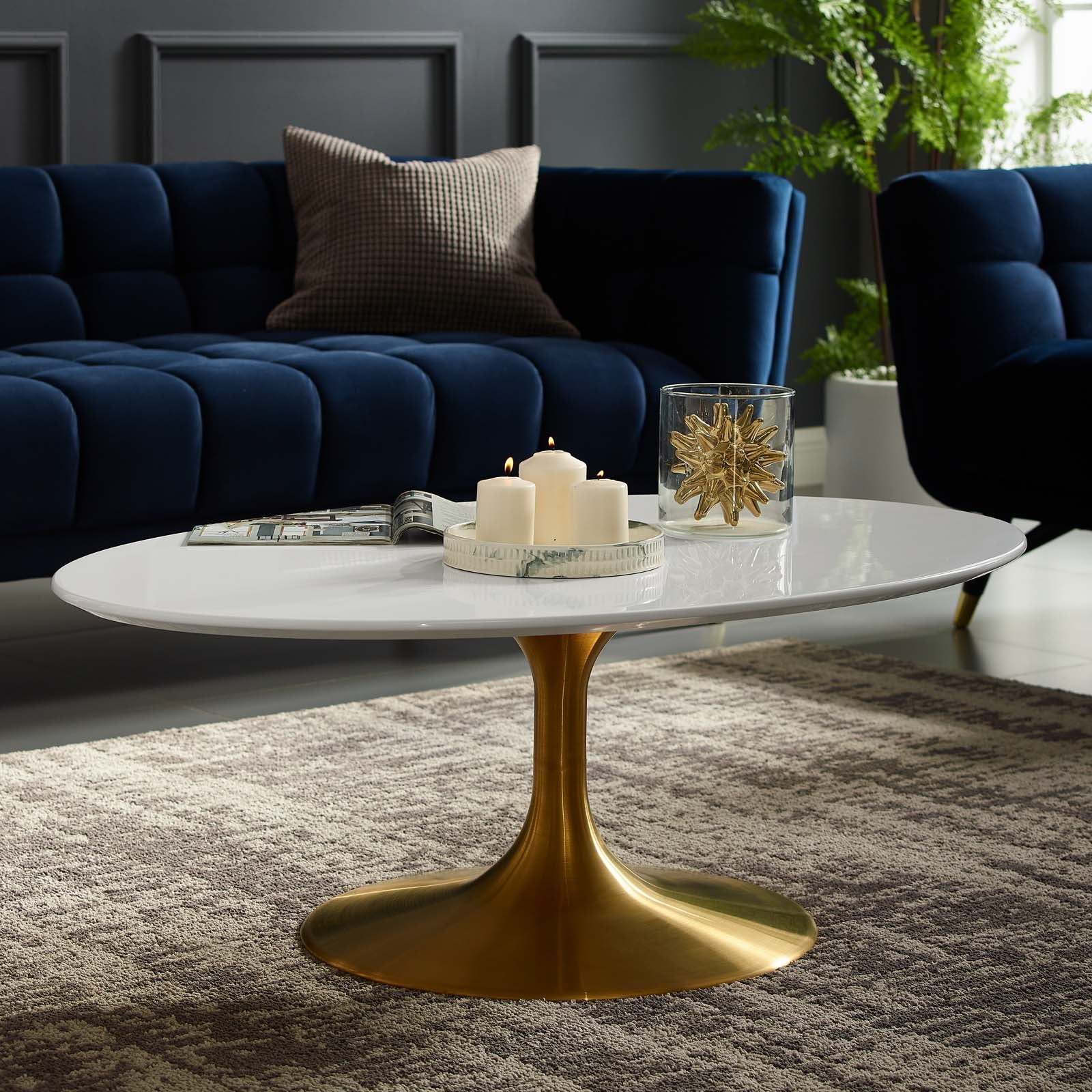 Lippa 42" Oval Wood Coffee Table by Modway