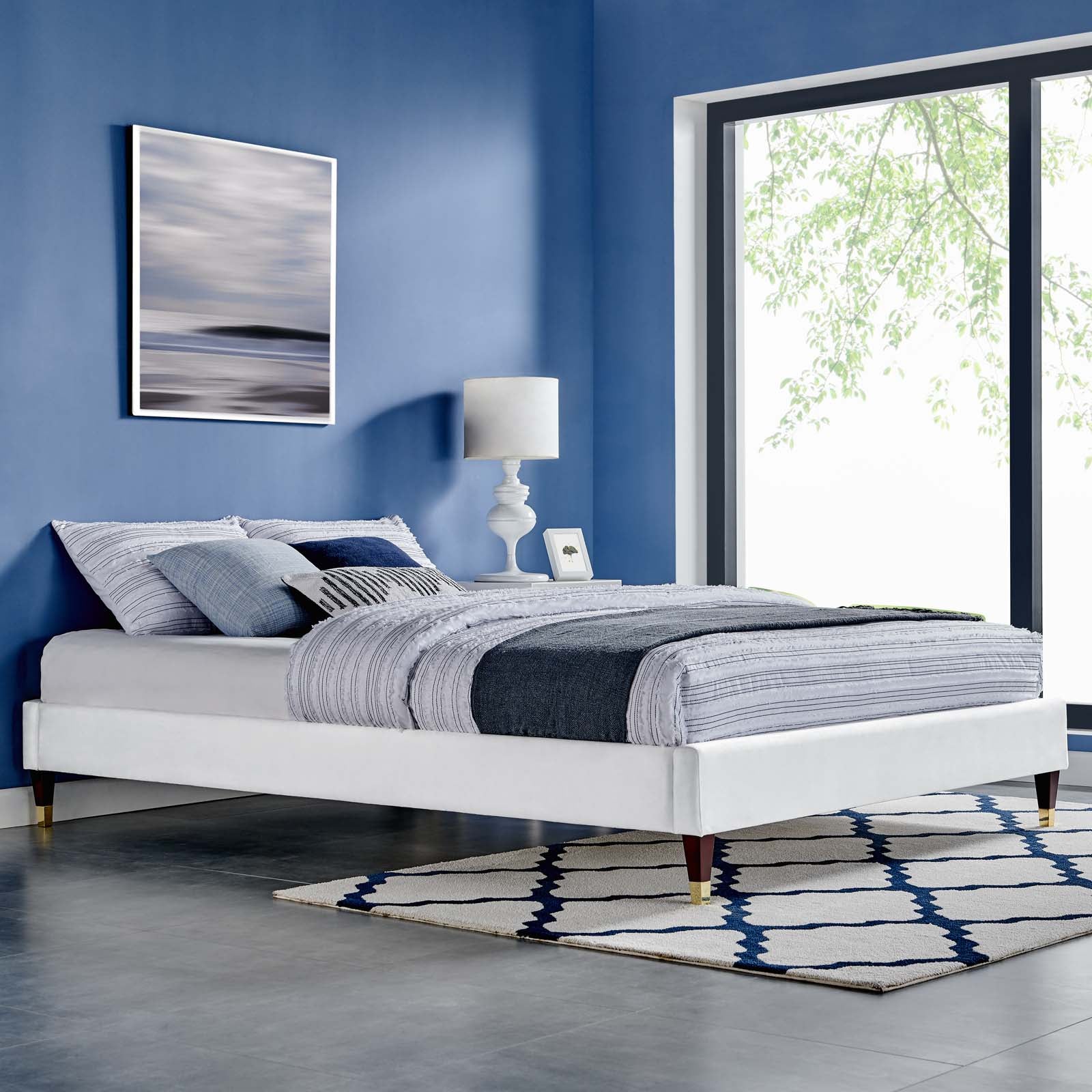 Harlow Performance Velvet Twin Platform Bed Frame by Modway