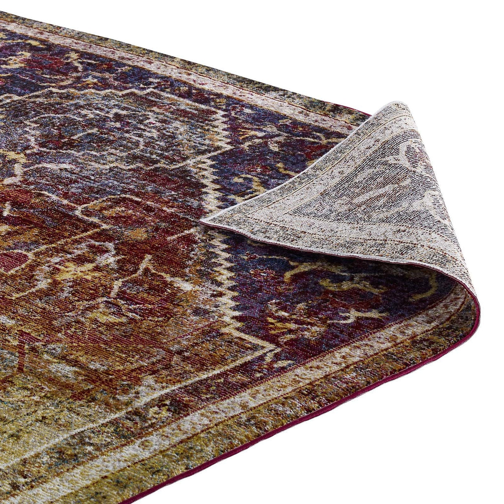 Success Kaede Transitional Distressed Vintage Floral Vintage Medallion 5x8 Area Rug by Modway
