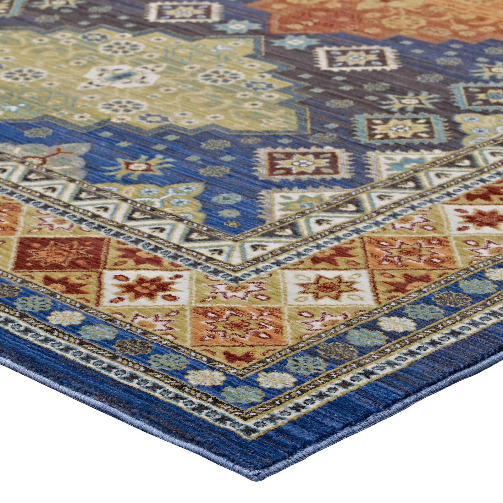 Atzi Distressed Southwestern Diamond Floral 8x10 Area Rug by Modway