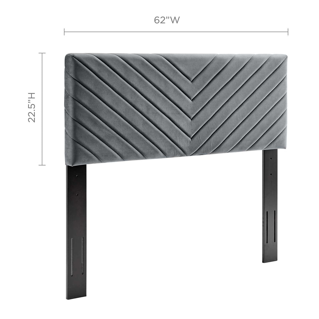 Alyson Angular Channel Tufted Performance Velvet Full / Queen Headboard by Modway