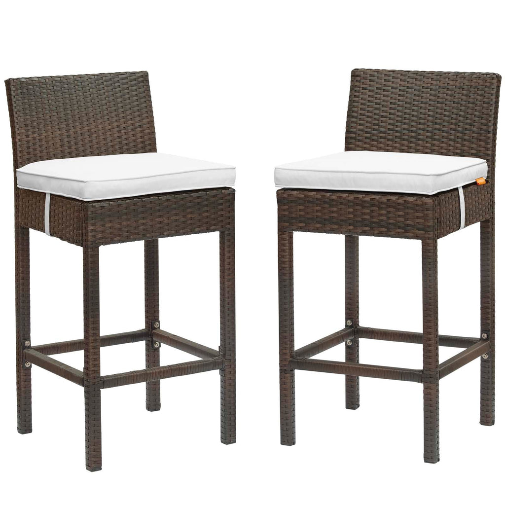 Conduit Outdoor Patio Wicker Rattan Bar Stool Set of 2 by Modway