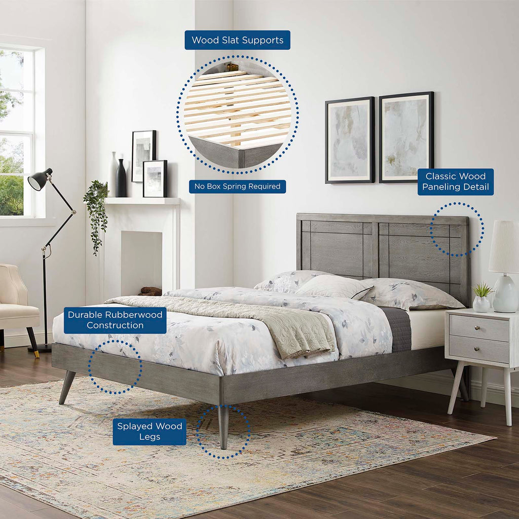Marlee Wood King Platform Bed With Splayed Legs by Modway