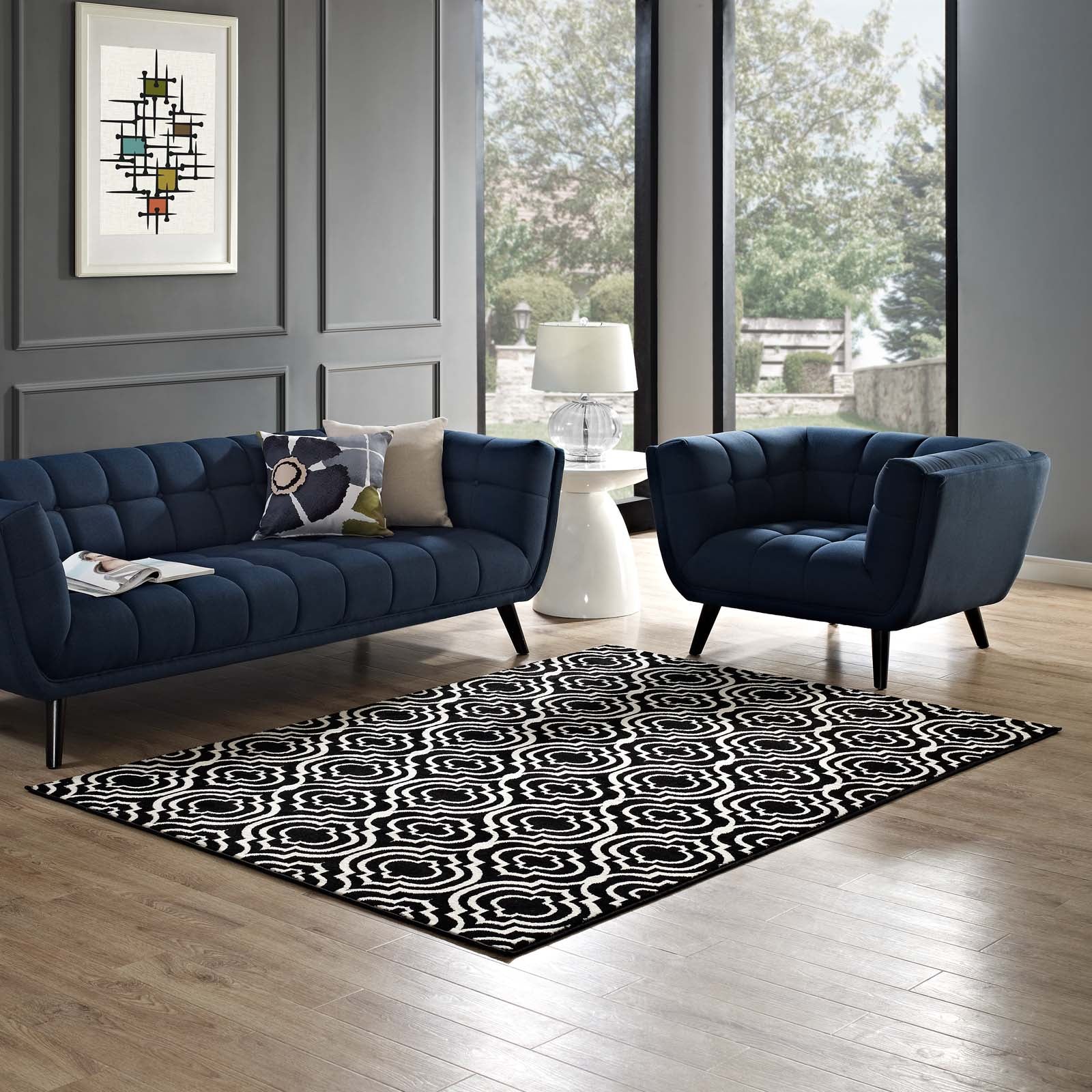 Frame Transitional Moroccan Trellis 8x10 Area Rug by Modway