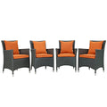 Sojourn 4 Piece Outdoor Patio Sunbrella¨ Dining Set by Modway