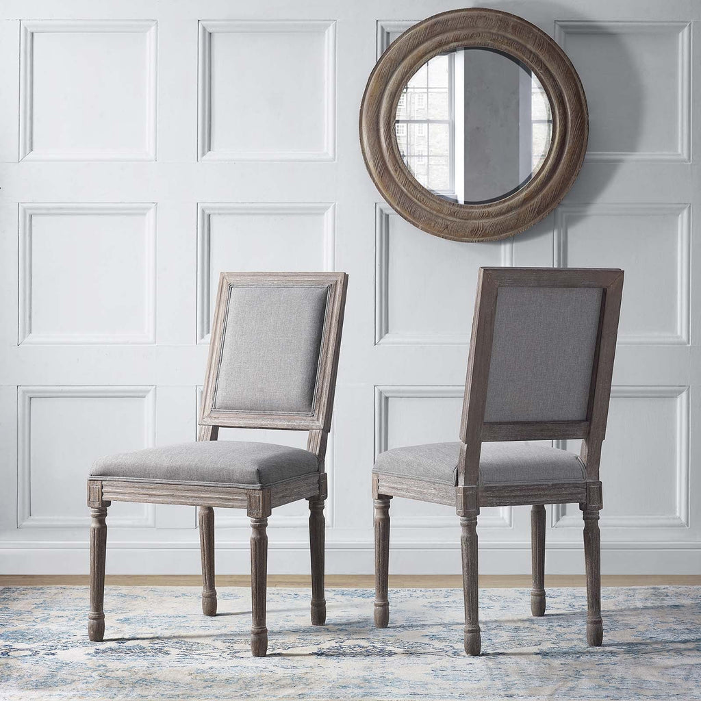 Court Upholstered Fabric Dining Side Chair Set of 2 by Modway