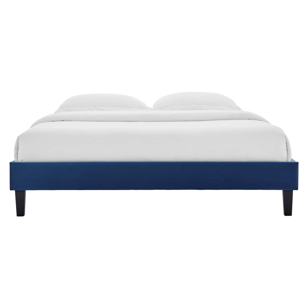 Reign Performance Velvet Queen Platform Bed Frame by Modway