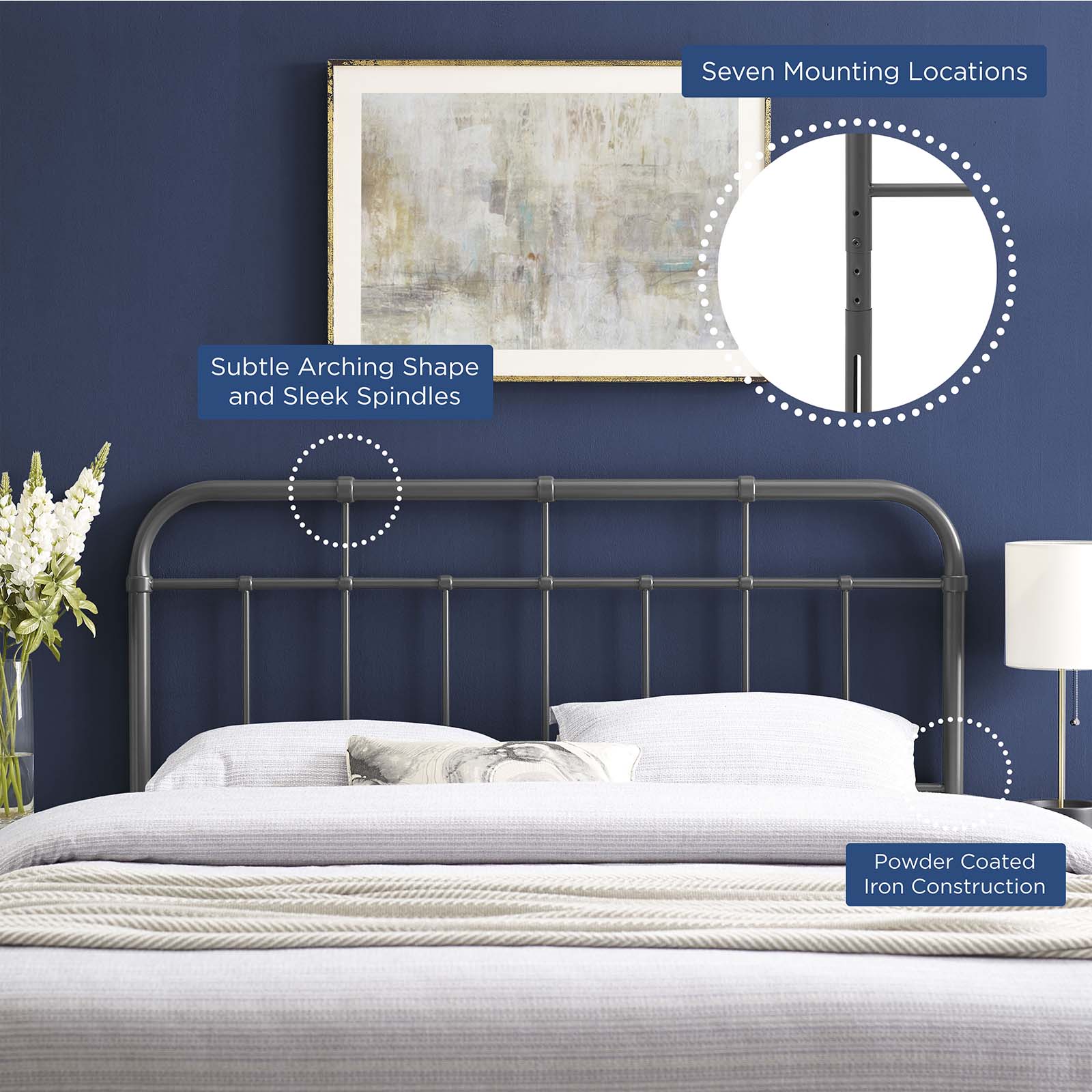 Alessia Metal Queen Headboard by Modway
