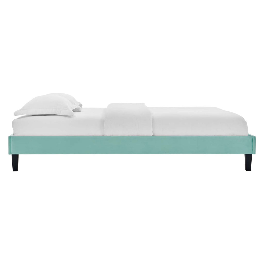 Reign Performance Velvet Queen Platform Bed Frame by Modway
