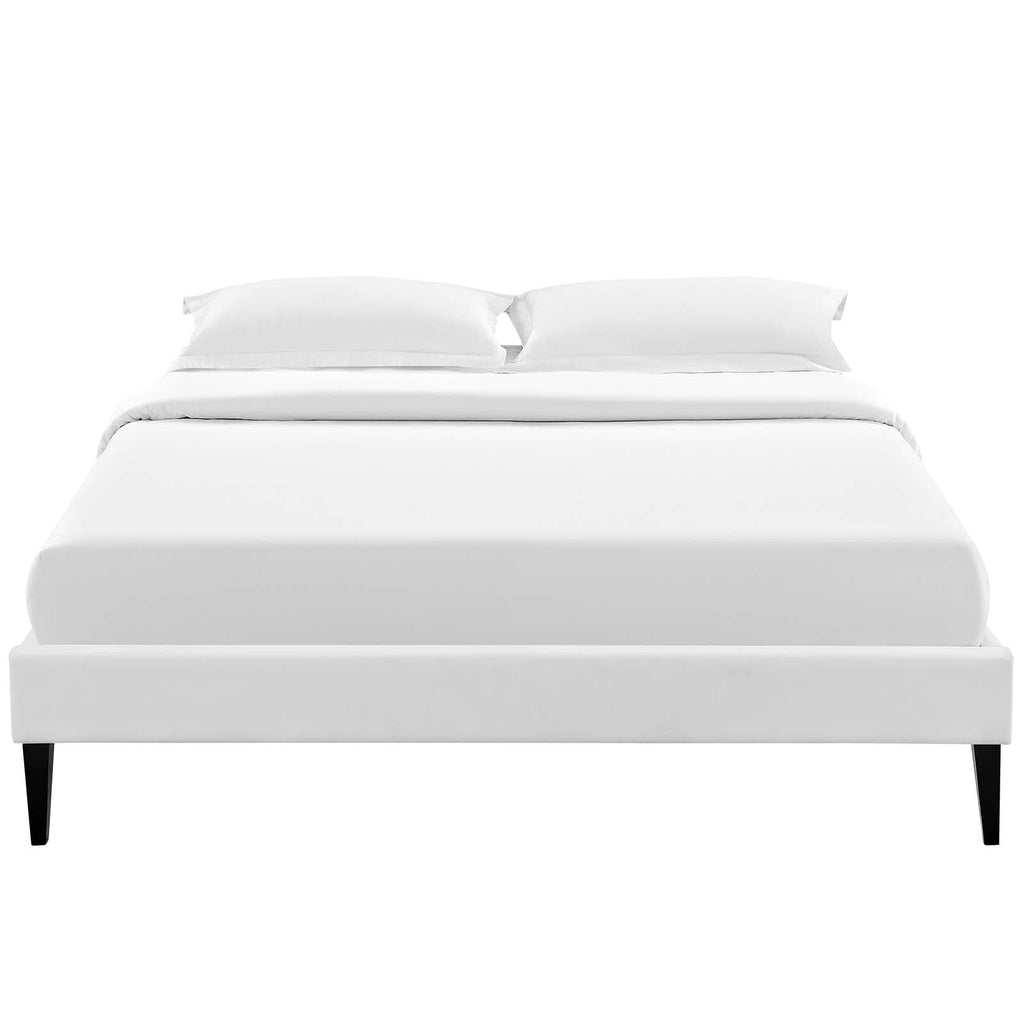 Tessie Vinyl Full Bed Frame with Squared Tapered Legs by Modway