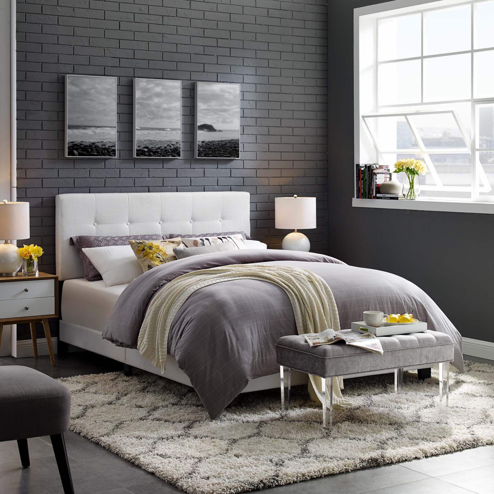 Amira Upholstered Fabric King Bed by Modway