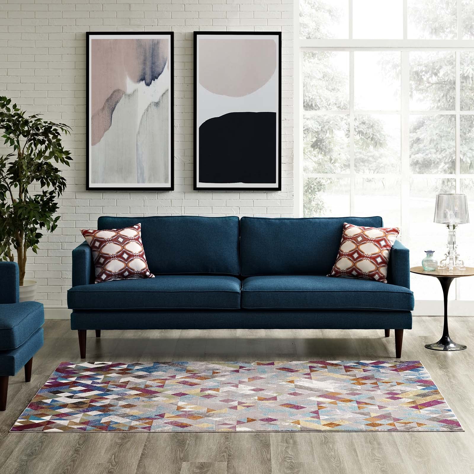 Lavendula Triangle Mosaic 4x6 Area Rug by Modway