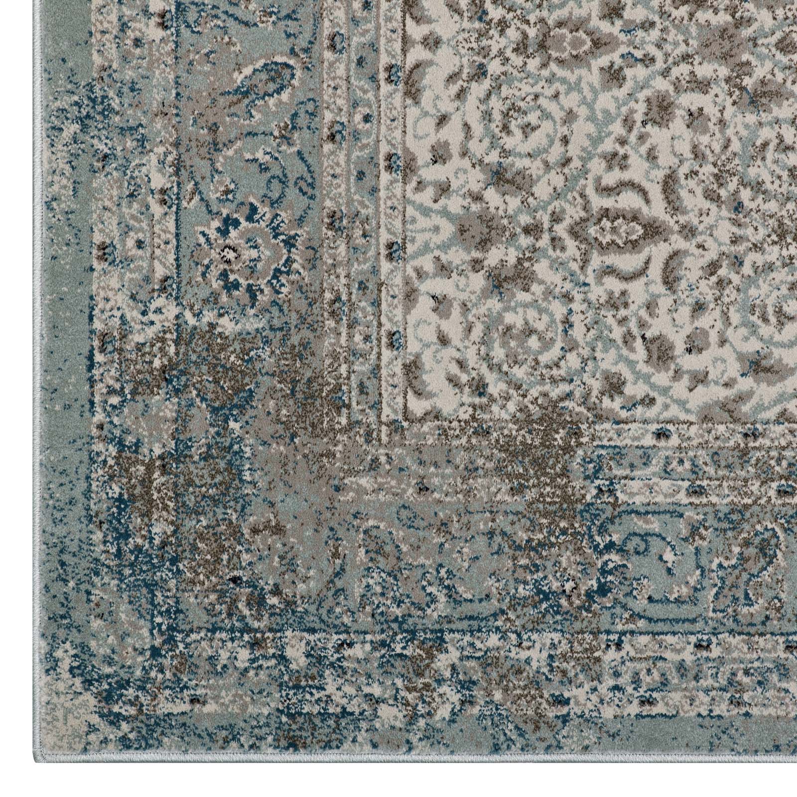 Dilys Distressed Vintage Floral Lattice 8x10 Area Rug by Modway