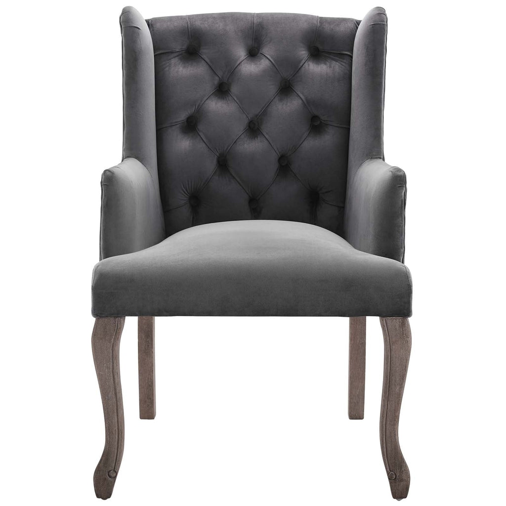 Realm French Vintage Dining Performance Velvet Armchair by Modway