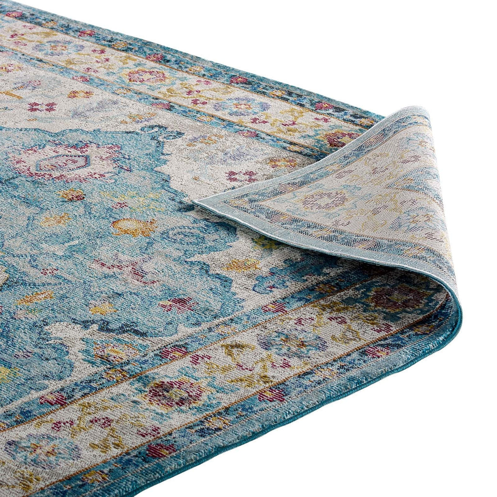Success Anisah Distressed Floral Vintage Medallion 8x10 Area Rug by Modway