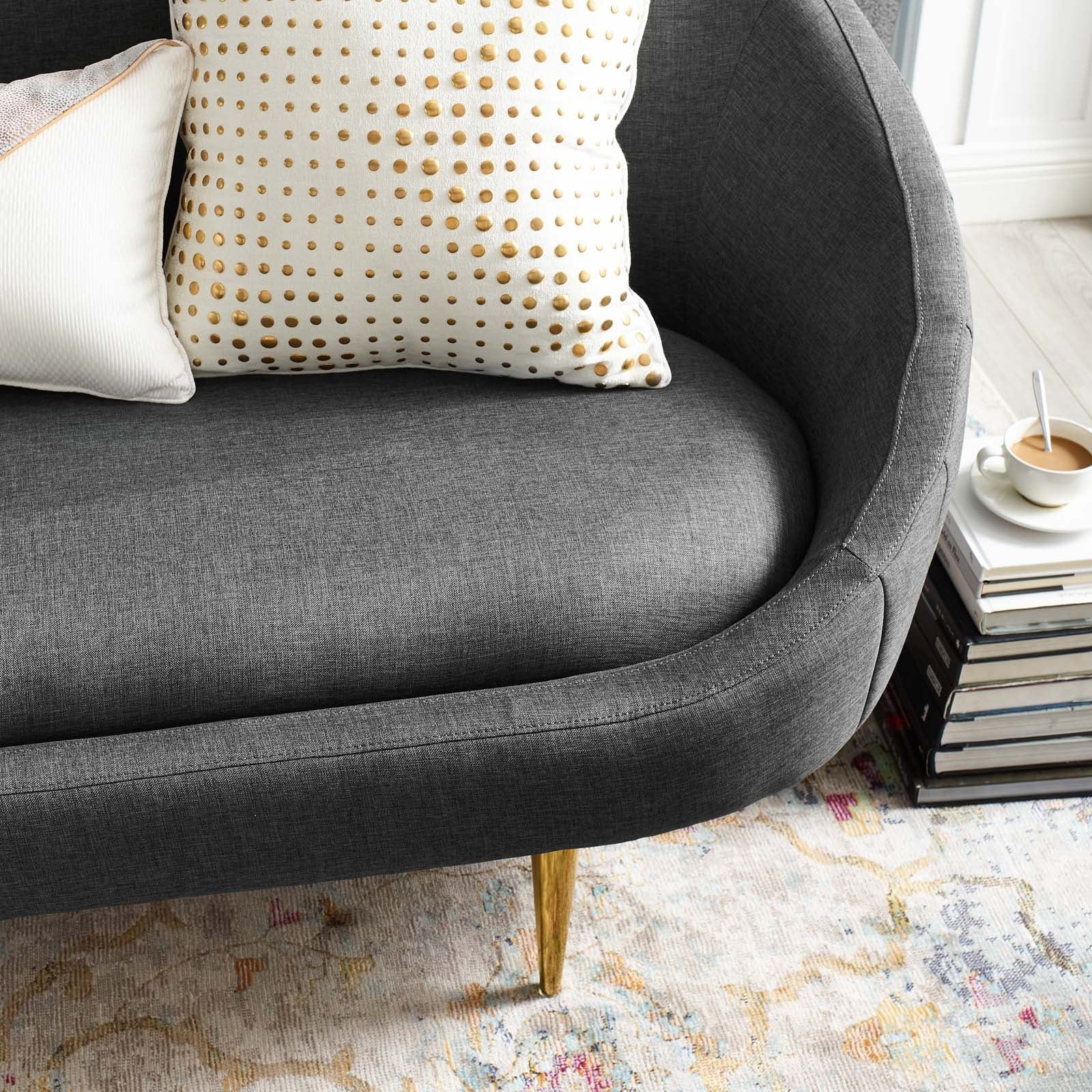 Sublime Vertical Curve Back Fabric Sofa by Modway