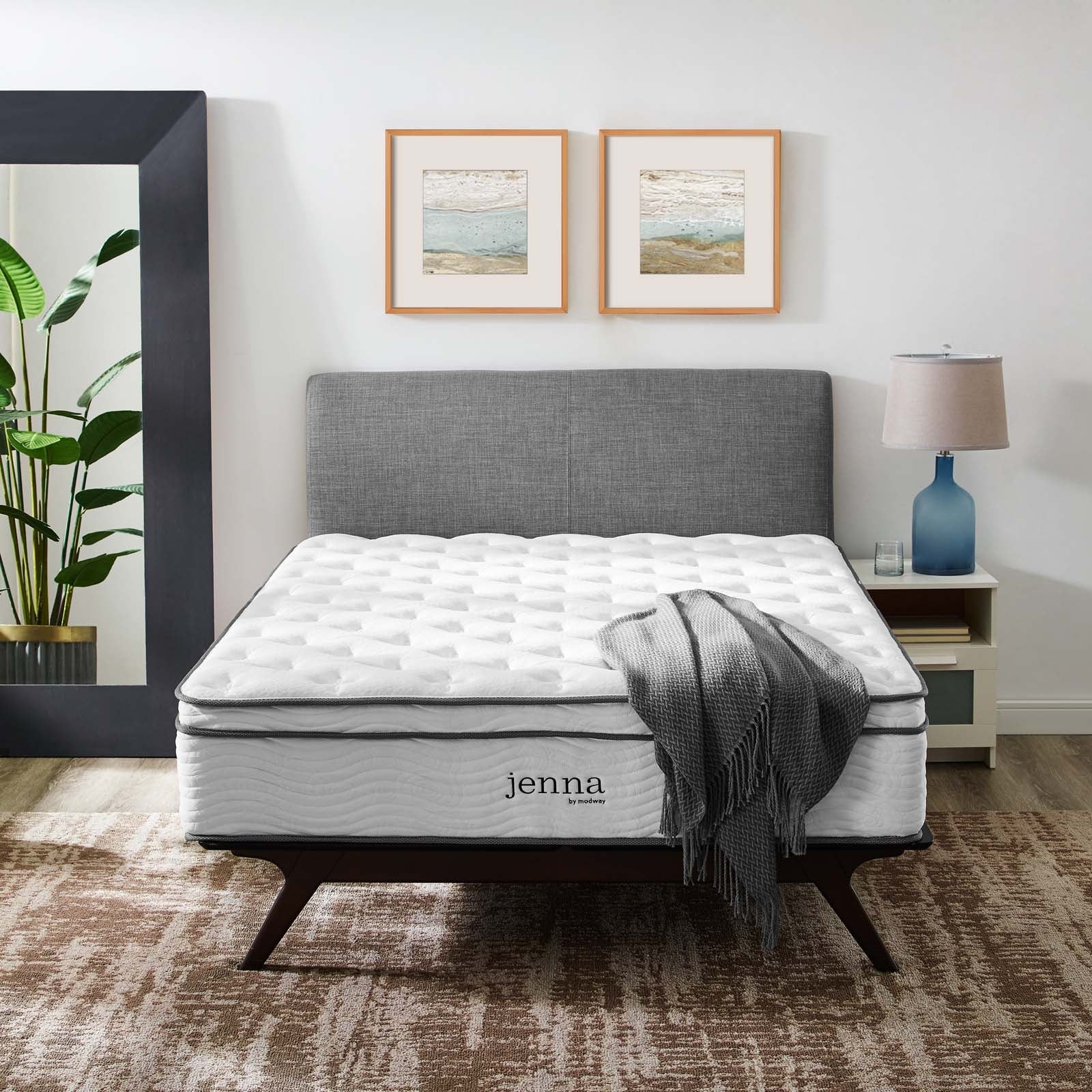 Jenna 14" Innerspring and Foam California King Mattress by Modway